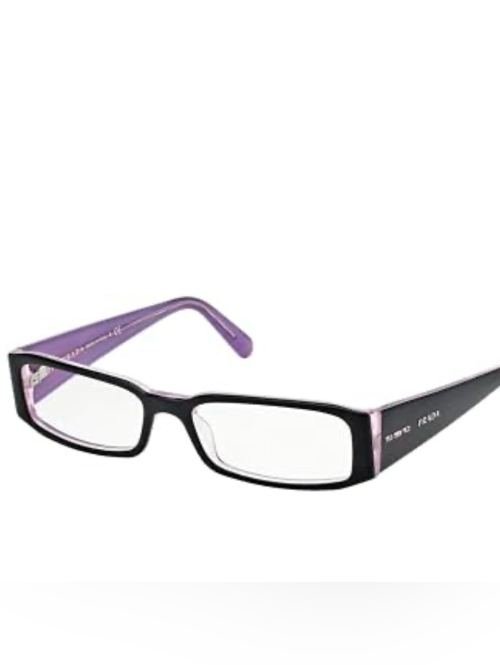 Prada VPR 10F Eyeglasses - Black & Lavender Y2K